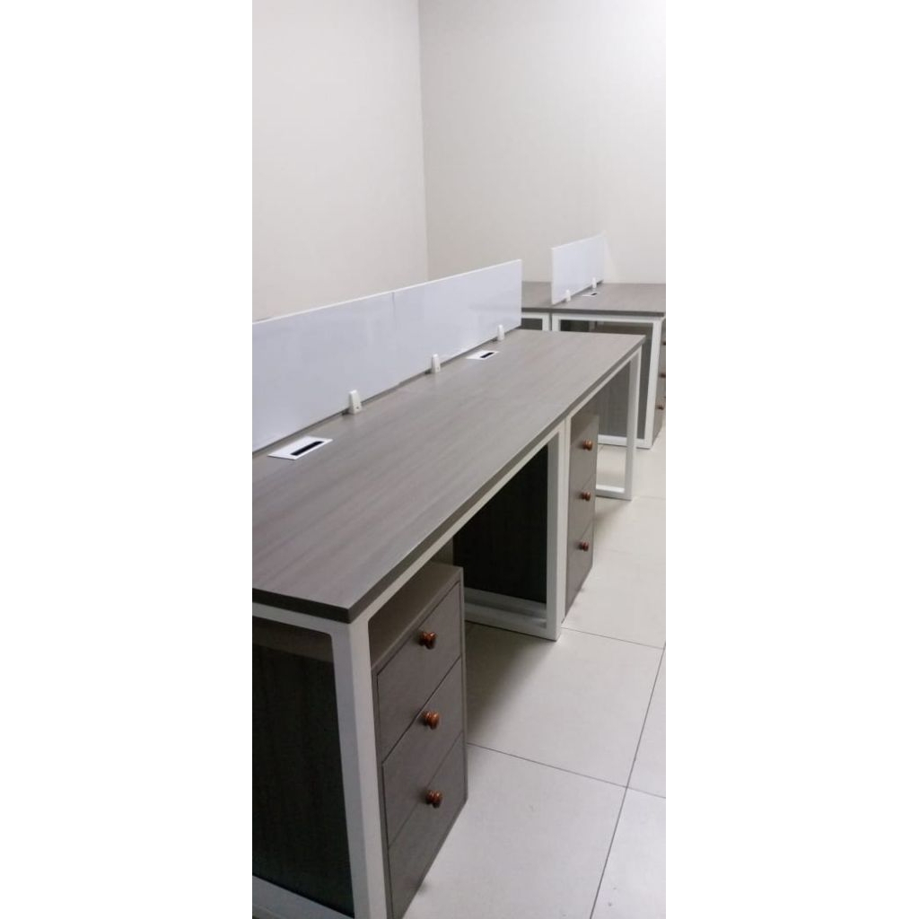 meja kerja kantor -  meja nakan - meja hpl kaki besi hollow kuat dan kokoh 120 × 60 × 75 cm plywood 