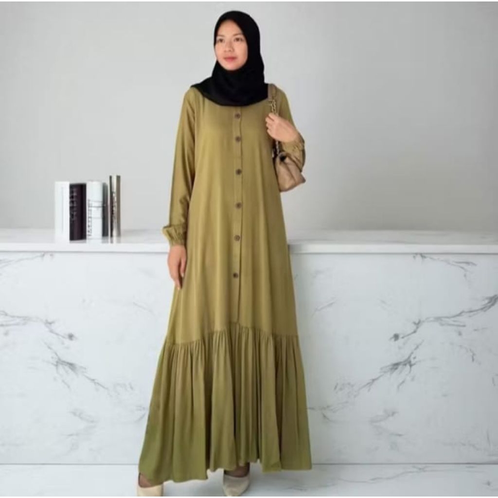 GAMIS NADIA RAYON TWILL KANCING DEPAN