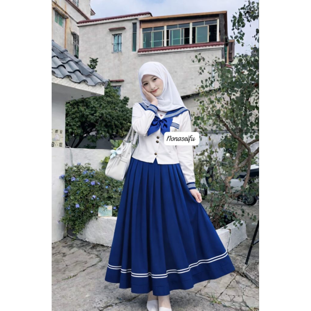 nonaseifu - setelan ootd seifuku sekolah jepang tema sailormoon hijab version