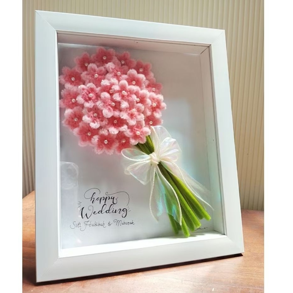 Flower in frame•bingkai bunga kawat bulu•hiasan•pajangan•frame 3D