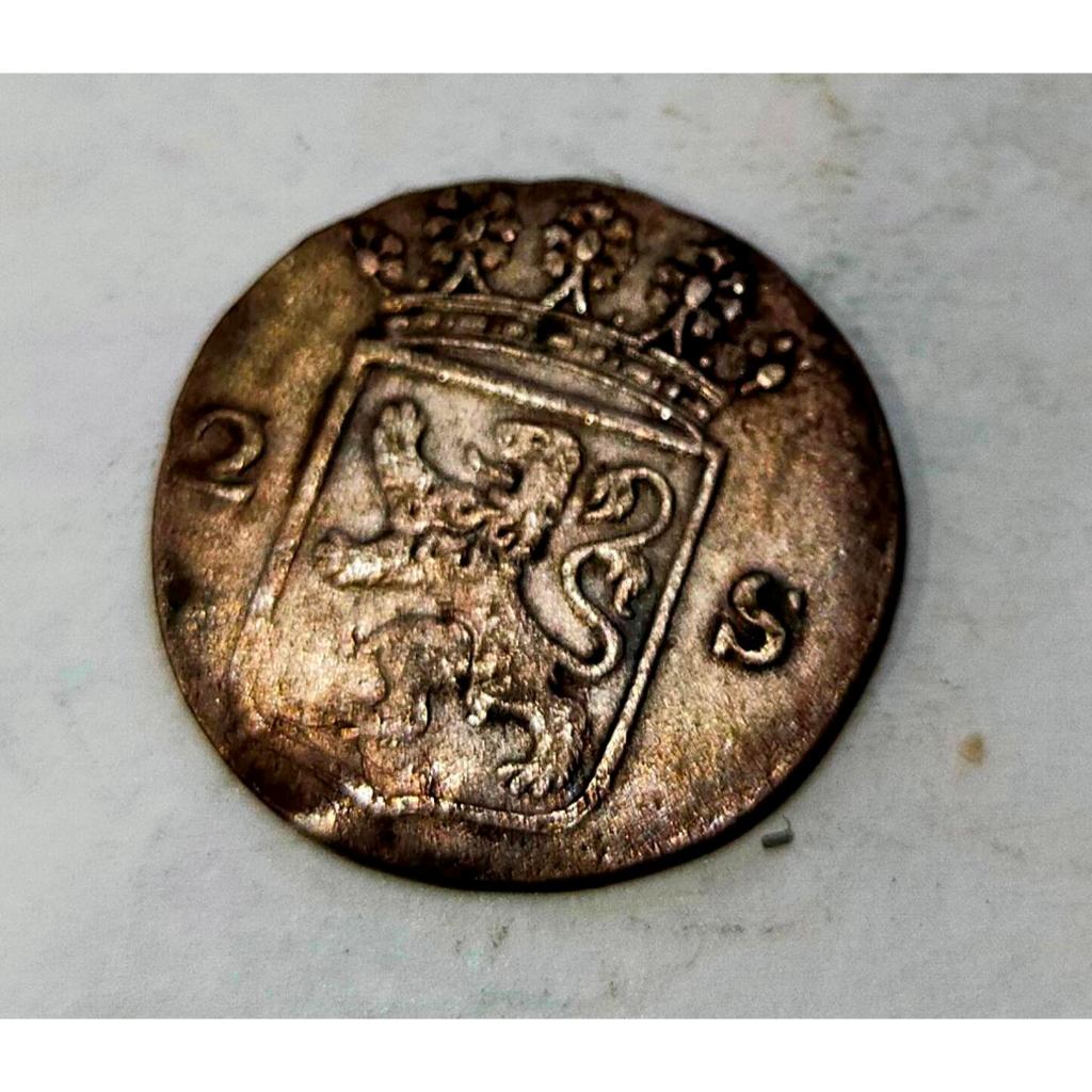 BL236 koin 2 stuiver 1790 dari probinsi Hollandia koin perak