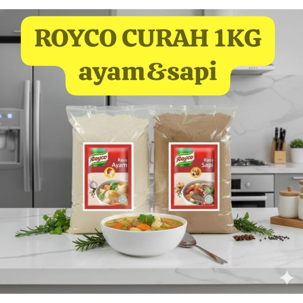 Royco Curah 1 KG Repack Rasa Ayam&Sapi Penyedap Rasa Dan Penyedap Kaldu Curah Makanan