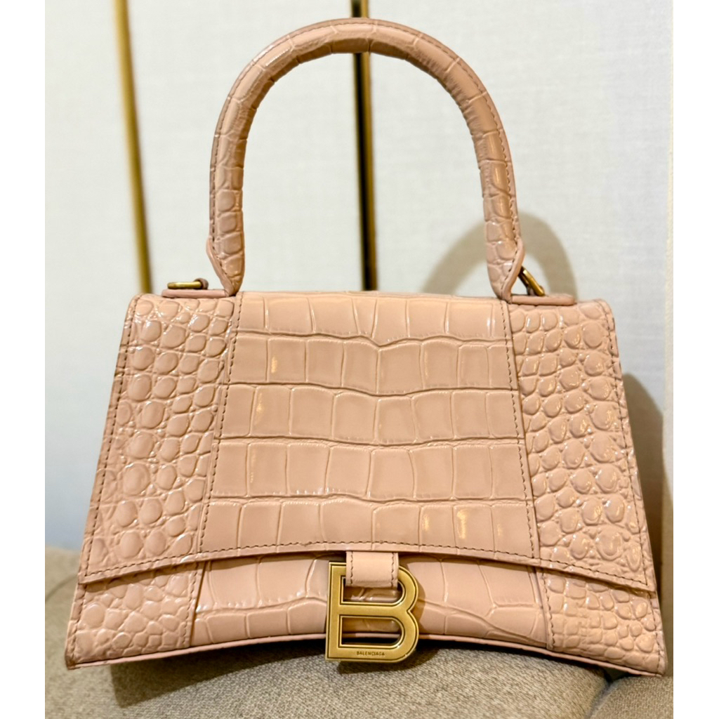Balen hourglass croco nude - balen bag | balenc*aga hourglass nude bag | balen croco - balen hourgla