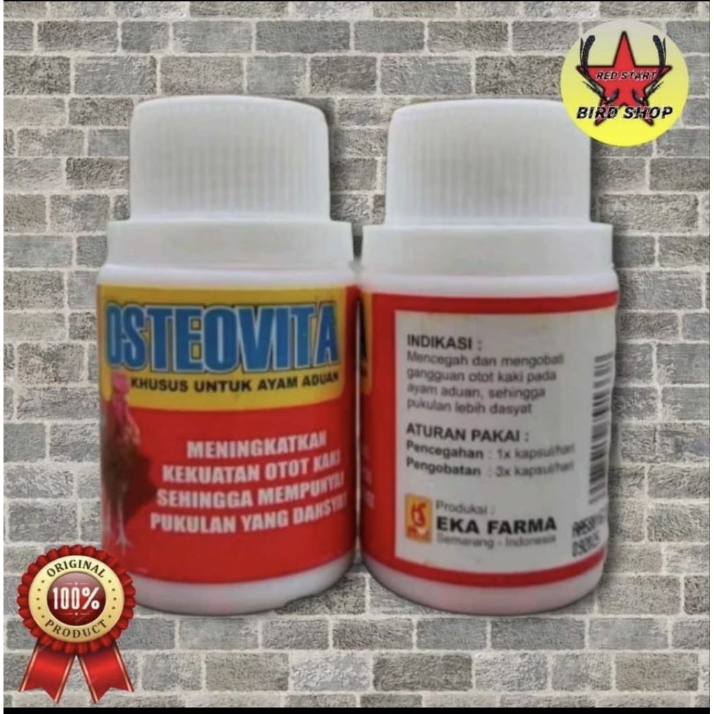 OSTEOVITA OBAT AYAM ADUAN PENGUAT OTOT KAKI 10 KAPSUL EKA FARMA  TERLARIS Ayam Aduan