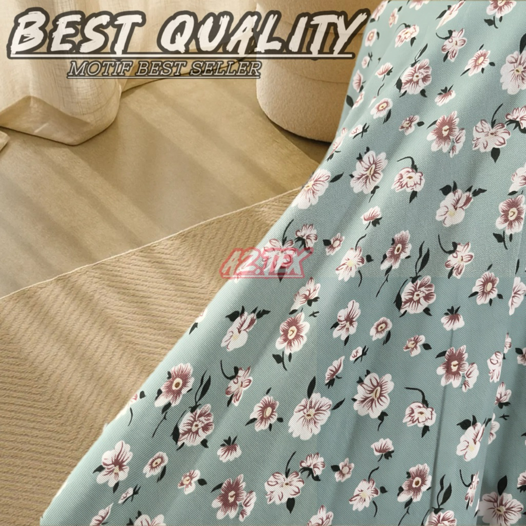 Kain Katun Rayon Viscose Motif Bunga Kecil Premium Cocok Buat Gamis || Daster || Mukena || Dll