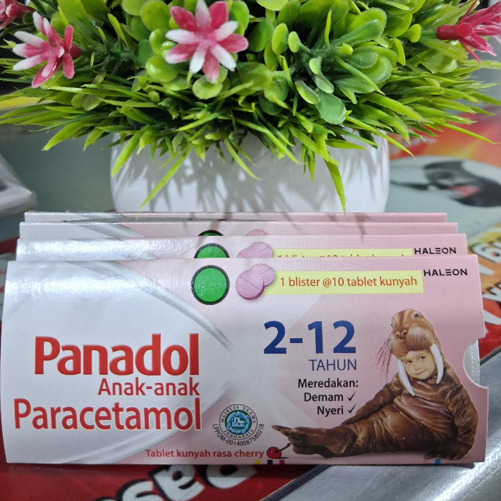 PANADOL Anak-anak Paracetamol  meredakan demam & nyeri tablet kunyah rasa cherry