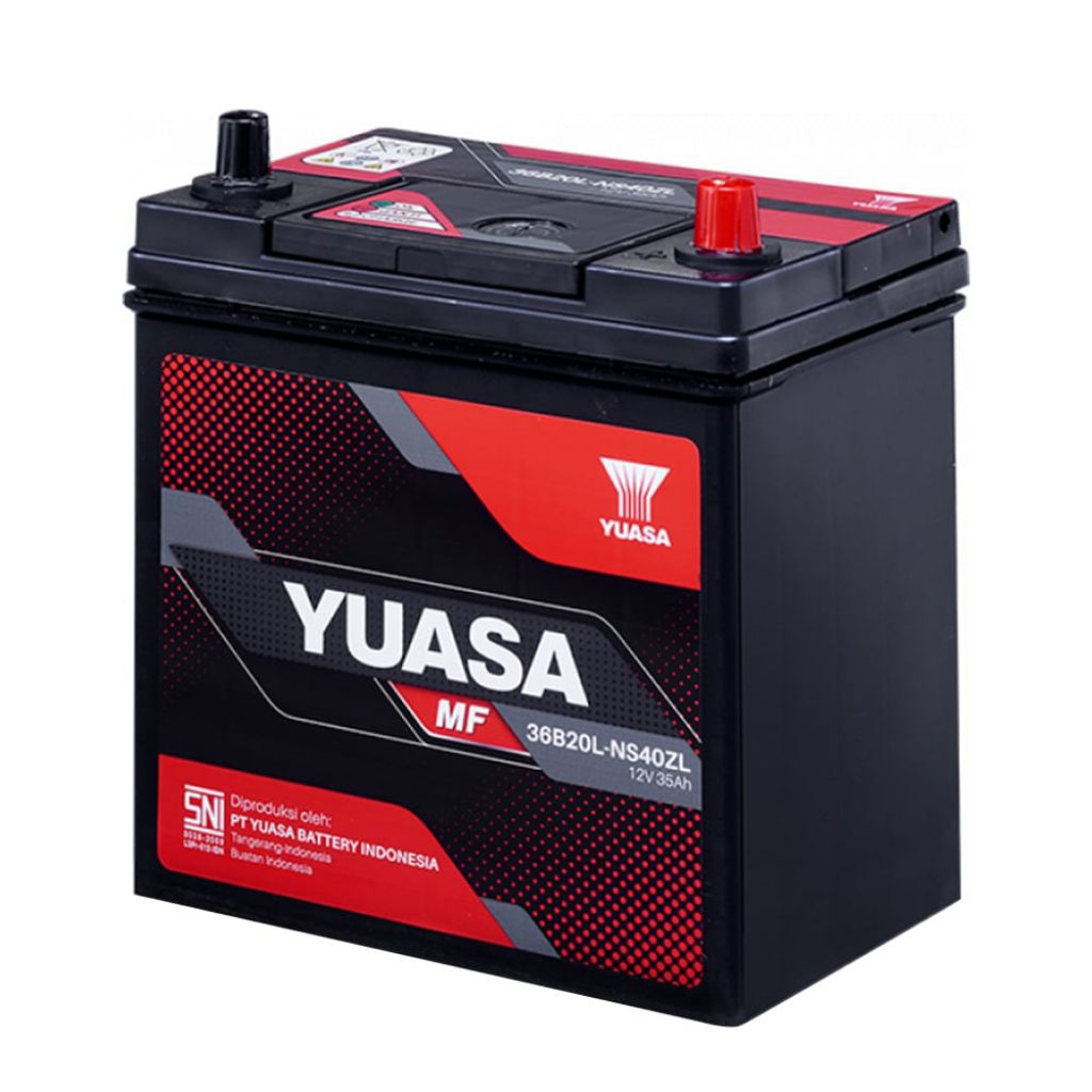 AKI MOBIL YUASA MAINTENANCE FREE (KERING) NS40ZL 12V (Volt) / 35Ah (Ampere-Hour).