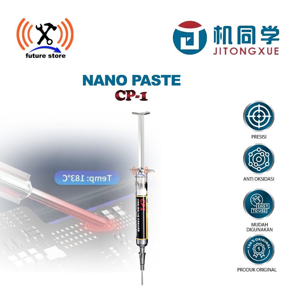 JITONGXUE CP-1 NANO SOLDER PASTE ORIGINAL SERVIS HP - TIMAH PASTA JITONGXUE CP-1 NANO FLUX IC ORIGIN