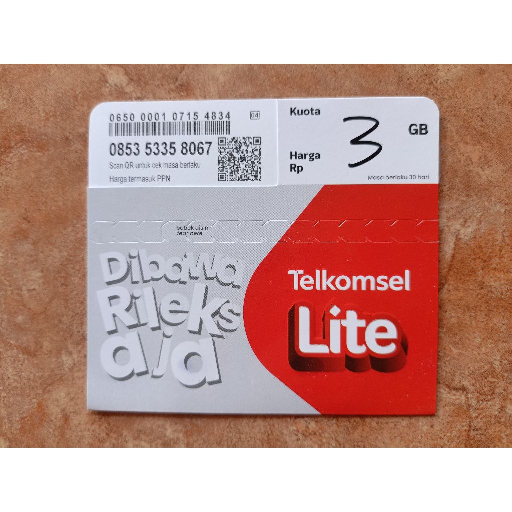 Perdana TELKOMSEL + Kuota 3 GB 30 Hari [SEGEL]