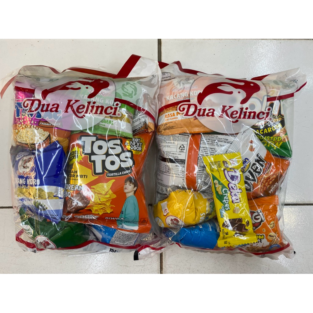DUA KELINCI PAKET SNACK isi 12 pcs PAKET HAMPERS PAKET ULTAH SNACK ULANG TAHUN