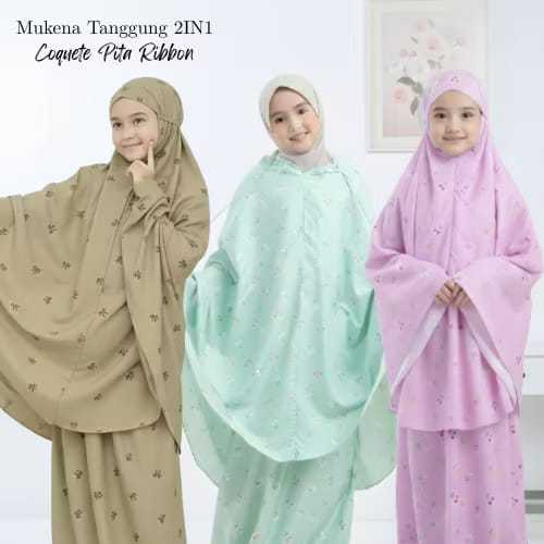 Mukenah Anak Tanggung Mukenah Anak SD 2In1 Katun Premium Motif Bunga All Size 6-12 Tahun Bisa COD