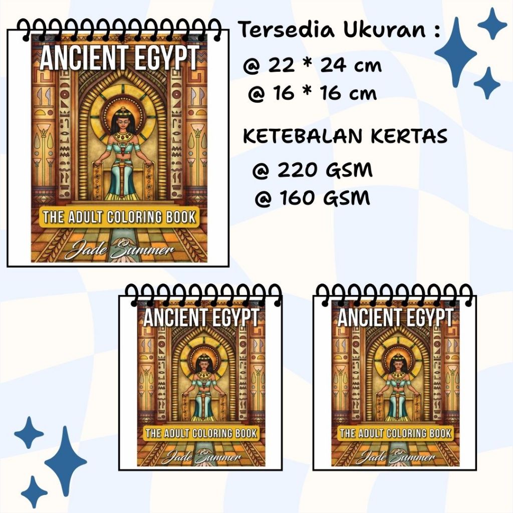 ANCIENT EGYPT Buku Mewarnai Terbaru Tema Bagus Sketsa Gambar Jelas HD Kertas BC 220 gsm Tebal Murah
