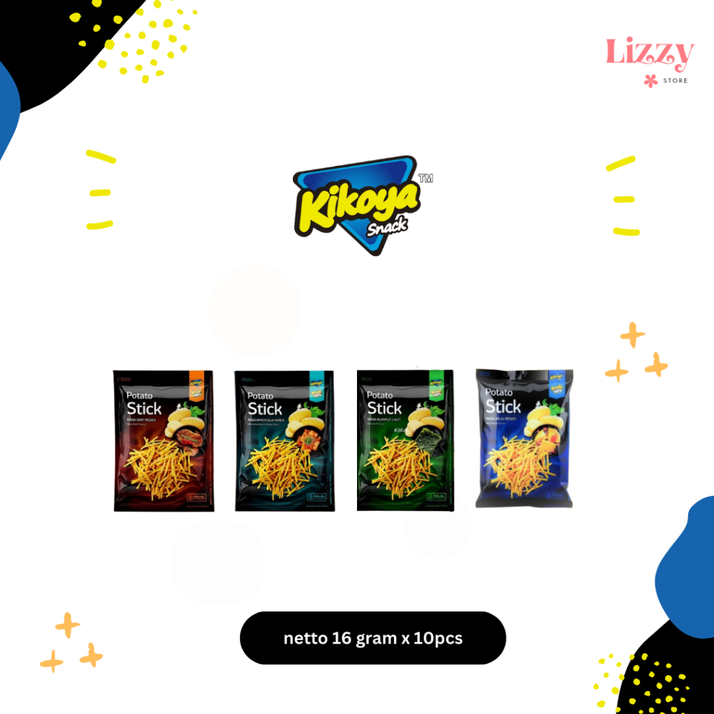 Kikoya POTATO STICK Snack Cemilan Enak 1 Pak isi 10 Pcs 16 gram