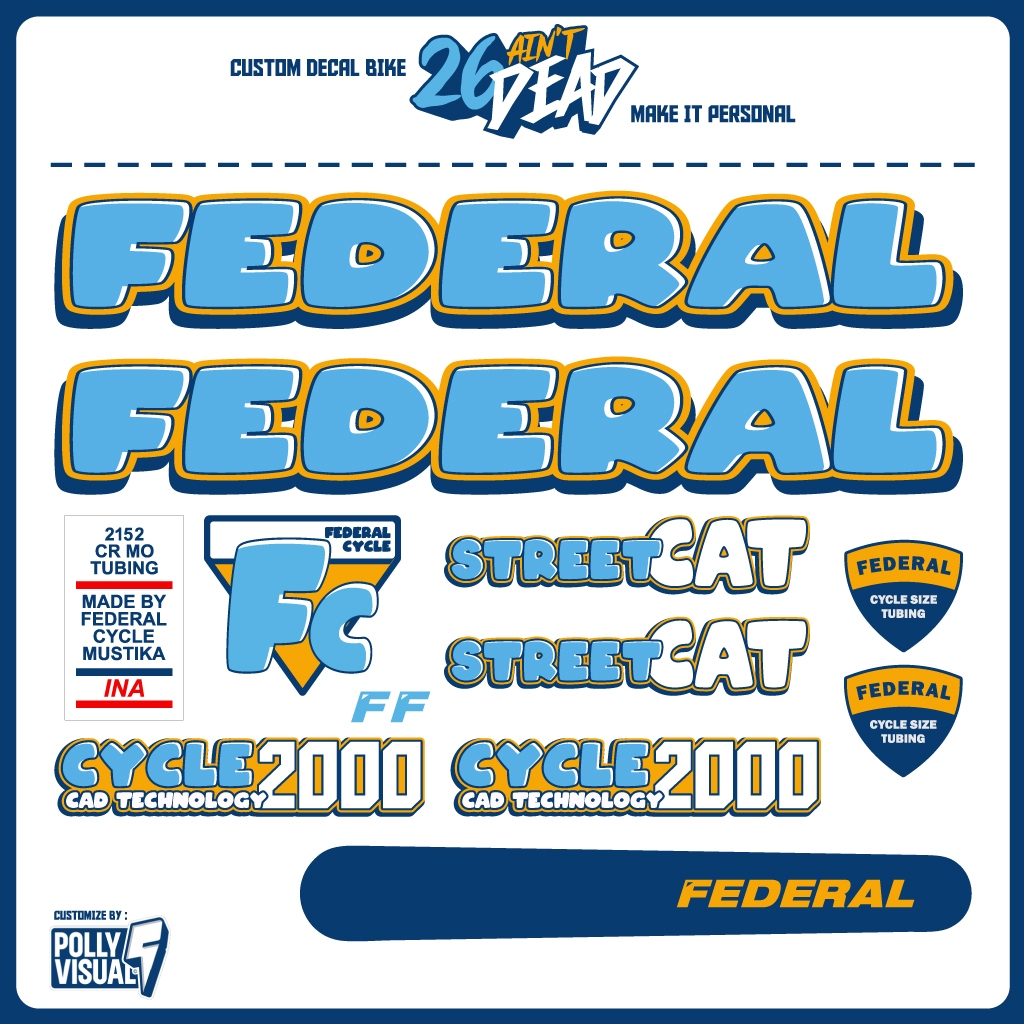 COD Sticker Decal Sepeda FEDERAL StreetCat Custom