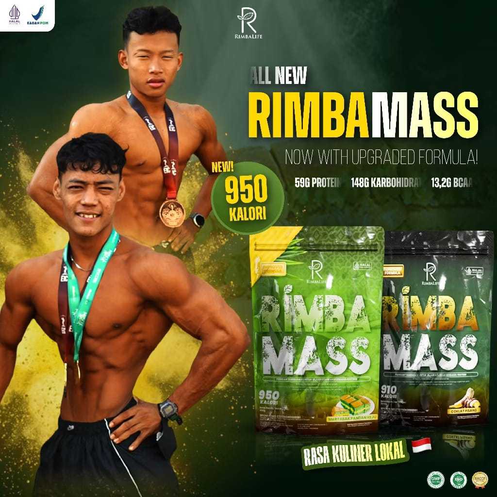 RIMBALIFE RIMBA MASS 2 Lbs Weight Gain Supplement 900 Gram Halal BPOM