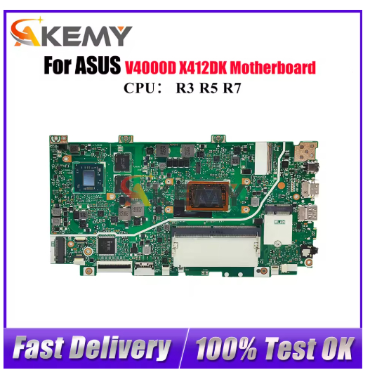 Computer Mainboard For ASUS X412DK X412D X412DA A412D F412D Laptop Motherboard CPU R3 R5 R7 UMA 4G 8