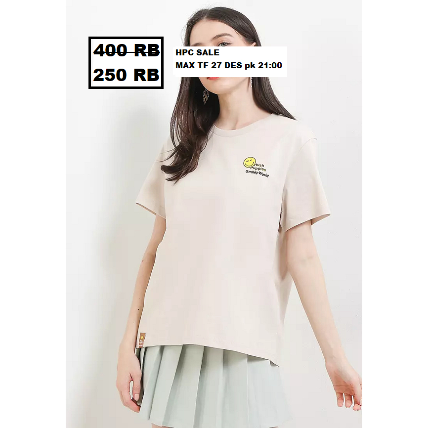 Kaos wanita Hush Puppies tshirt seri SMILEYWORLD BASSETHOUND WOMAN sale 100% ORI