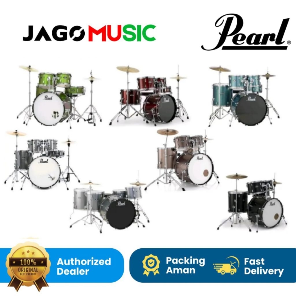 Drum Pearl Roadshow RS525 Cymbal Set Drum Akustik Pearl Road Show - Wine Red #91