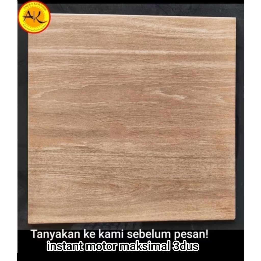 Asher Brown 40x40 Asia Tile Keramik Lantai Kasar Matt Motif Urat Serat Kayu Untuk Teras Garasi