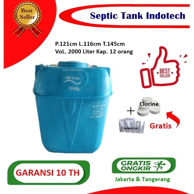 septic tank bioindo biotechno 2000 liter, biofil, biotech