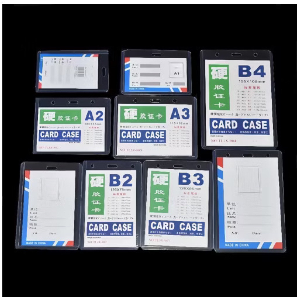 Id Card Case Plastik Bening Name B4 Ukuran Penuh Tahan Air PVC Dokumen Kartu Pelindung