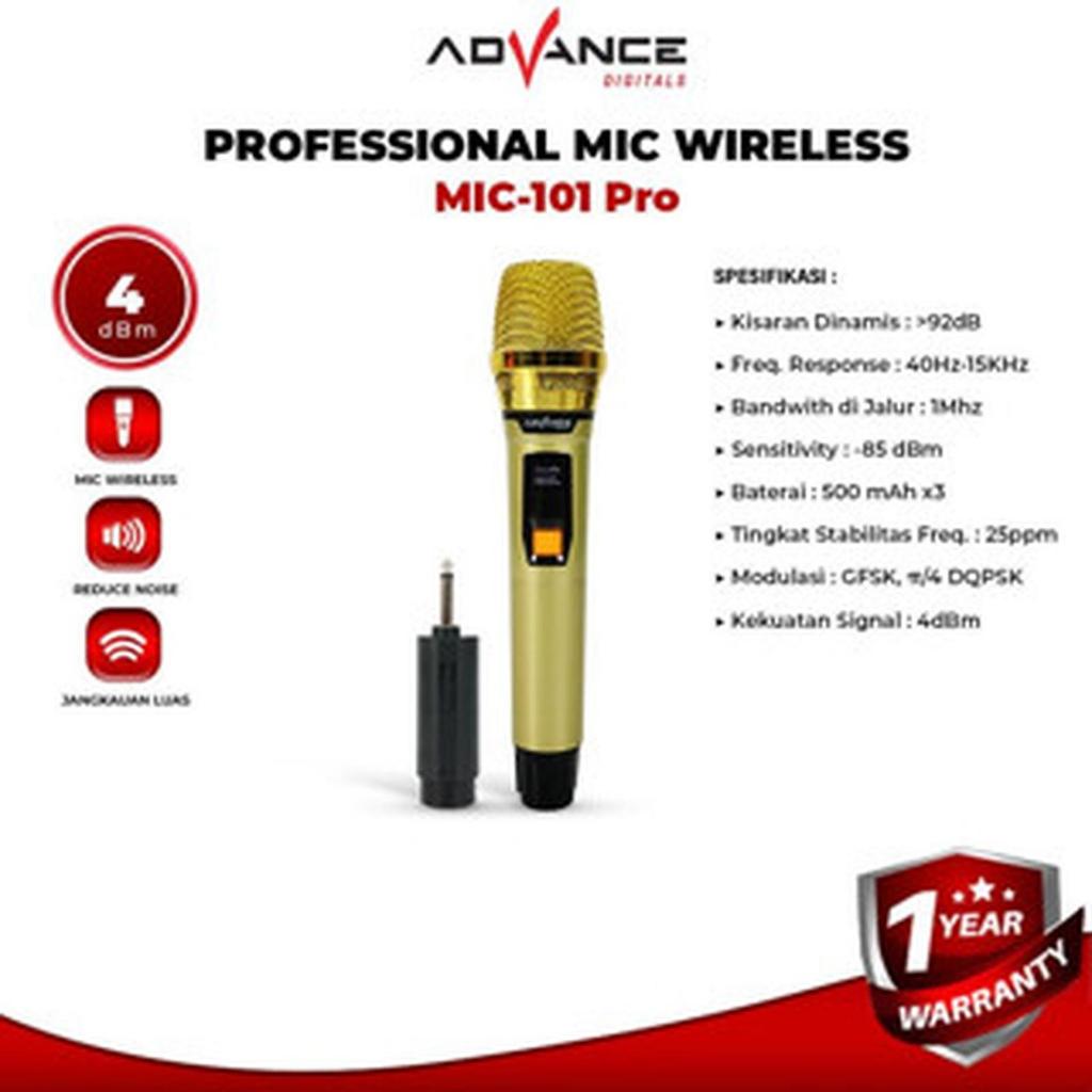 Microphone Advance MIC-101 PRO Profesional Mic Wireless - MIC-101 PRO