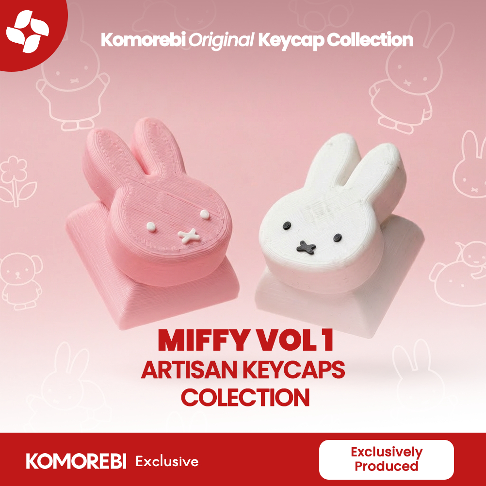 Artisan Keycap Miffy Collection Vol 1 Lucu Custom Mechanical Keyboard Komorebi Pink White (135)