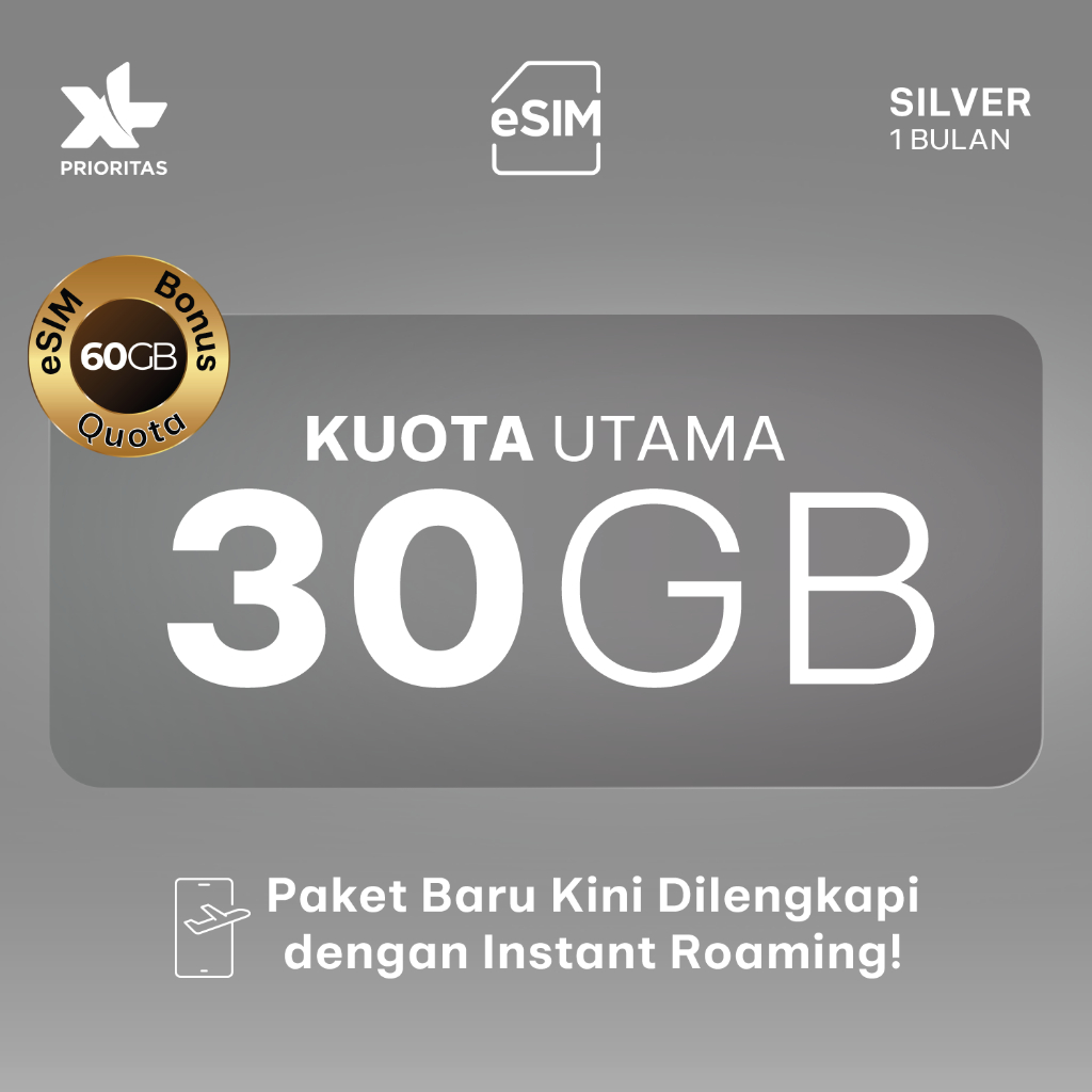 eSIM XL PRIORITAS SILVER 30GB/bln