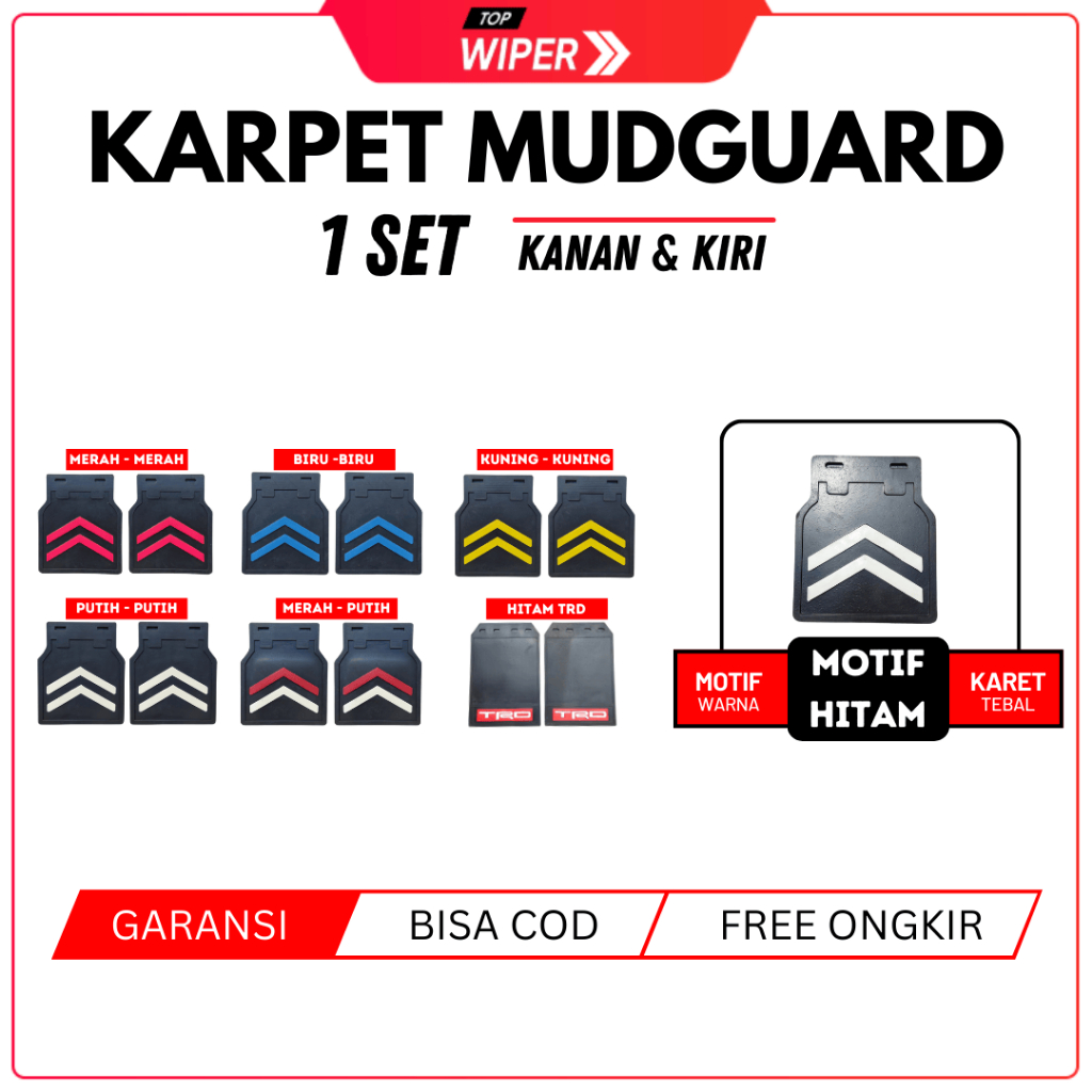 Sepasang Karpet Lumpur Mobil Pick Up Tebal Depan Belakang Karpet Lumpur L300 T120 T120SS Spakbor Dep