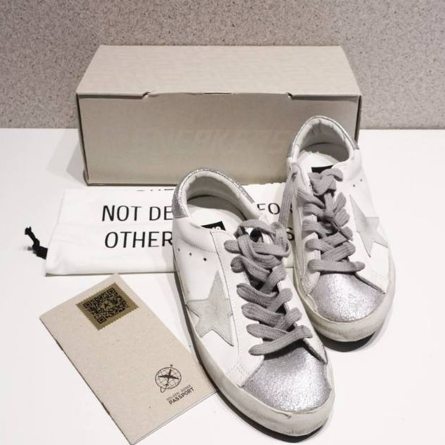 Golden Goose GGDB superstar sneakers in silver