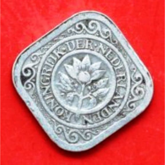 BL284 koin 5 cent 1913 Belanda Wilhelmina