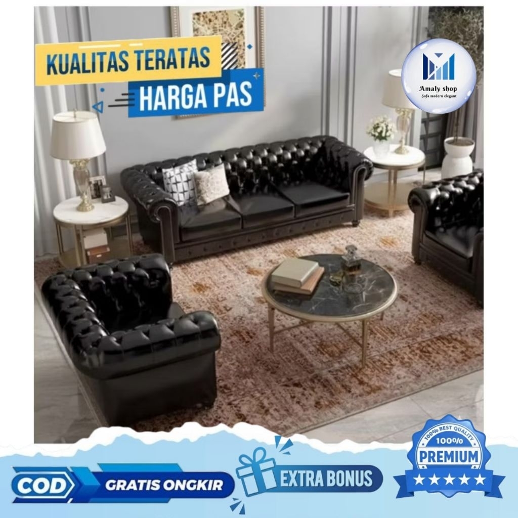 Sofa Kulit 311 casterfield Kursi Minimalis Jati Sofa Modern Ruang Tamu Mewah