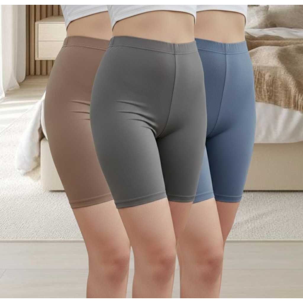 paket 3pcs shot phant wanita-legging pendek-celana legging shot pant wanita standar & jumbo