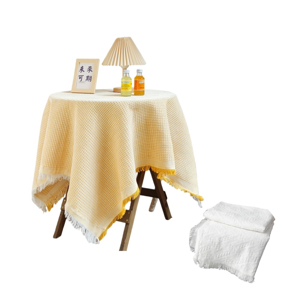 Gaya krim perancis ins renda meja meja meja kopi tutup jepang -cahaya mewah mewah tinggi -level ting