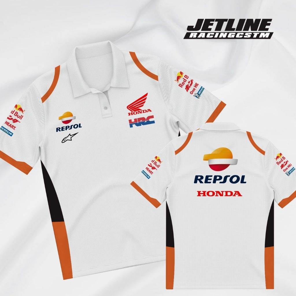 JERSEY RACING REPSOL / JERSEY POLO BERKERAH /KAOS RACING REPSOL WHITE