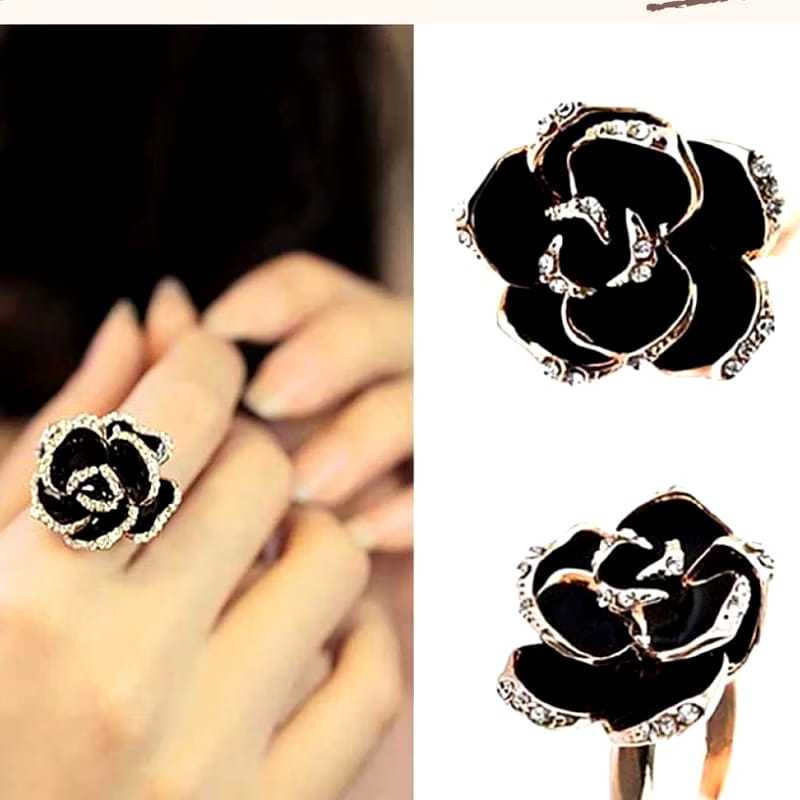 Cincin BUNGA HITAM / cincin rose cincin mawar hitam