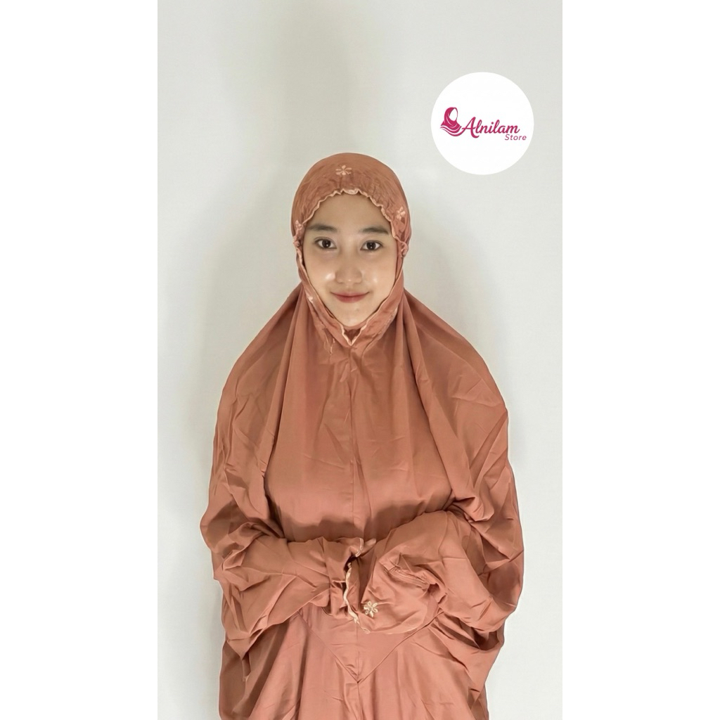 MUKENA DEWASA RAYON PREMIUM BORDIR TILE TERUSAN