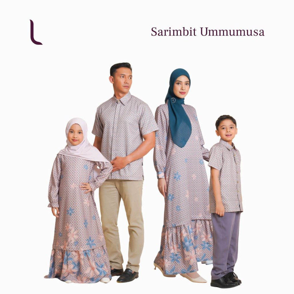 Gamis Ruffle Ummumusa Elzatta Sarimbit 2026 Couple Keluarga