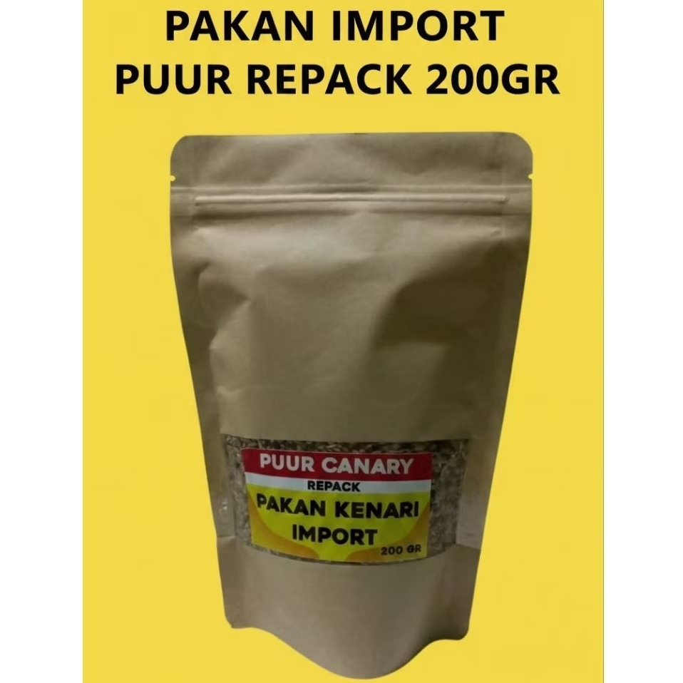 Pakan Import Kenari PUUR REPACK 200 gr Cocok untuk Kenari Jantan