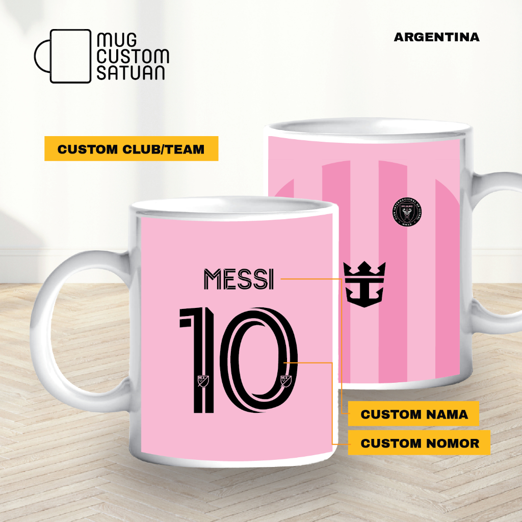Mug Inter Miami/ mug custom sablon satuan / mug kado/ mug custom kado