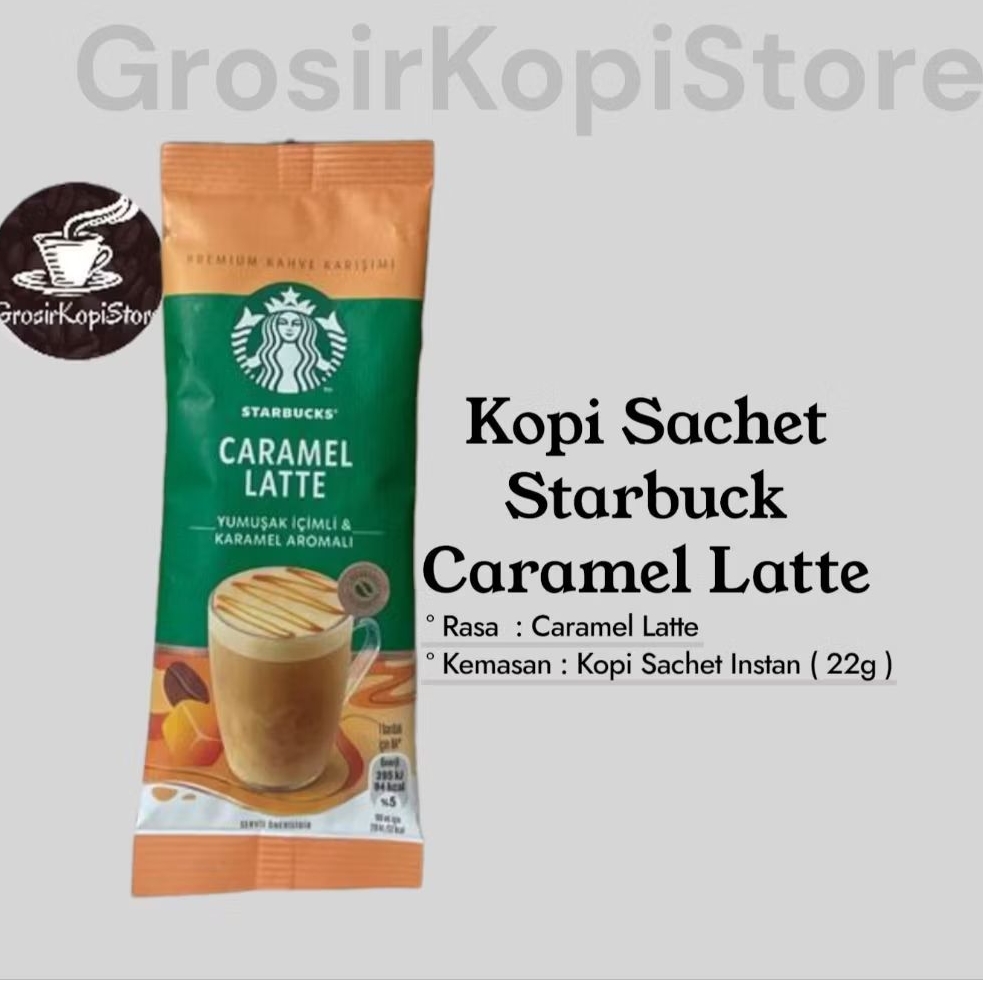Kopi Instan Bubuk Starbuck Caramel latte- Kopi Bubuk Sachet