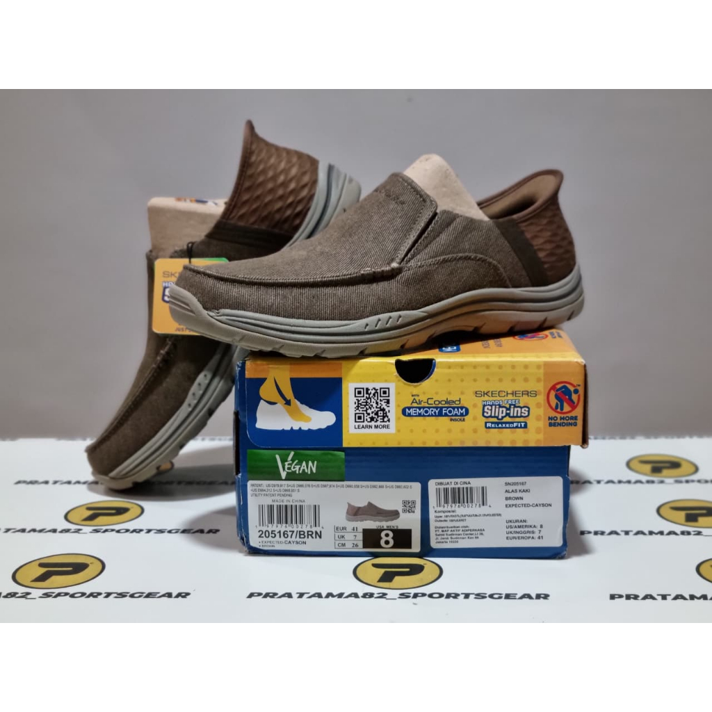 SIZE 41 ( 26 CM ) - ORIGINAL ASLI SKECHERS SLIP-INS USA RF EXPECTED CAYSON ON CANVAS CASUAL LOAFER S
