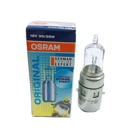 Bohlam Halogen Osram Original Lampu BA20D Motor Vespa Thunder Kymco