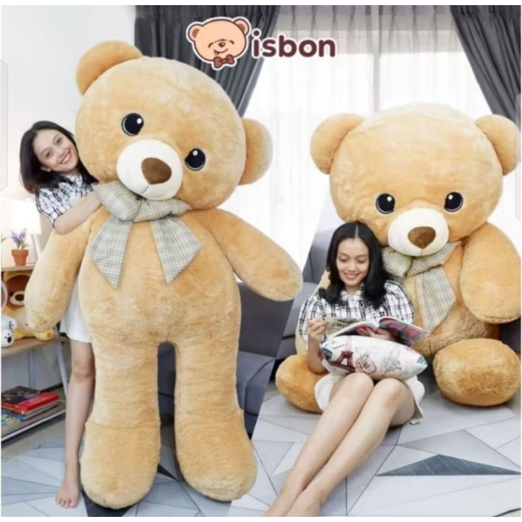 BONEKA RAKSASA TEDDY BEAR ISBON 1,5 METER LUCU GEMOY BONEKA KADO KOLEKSI
