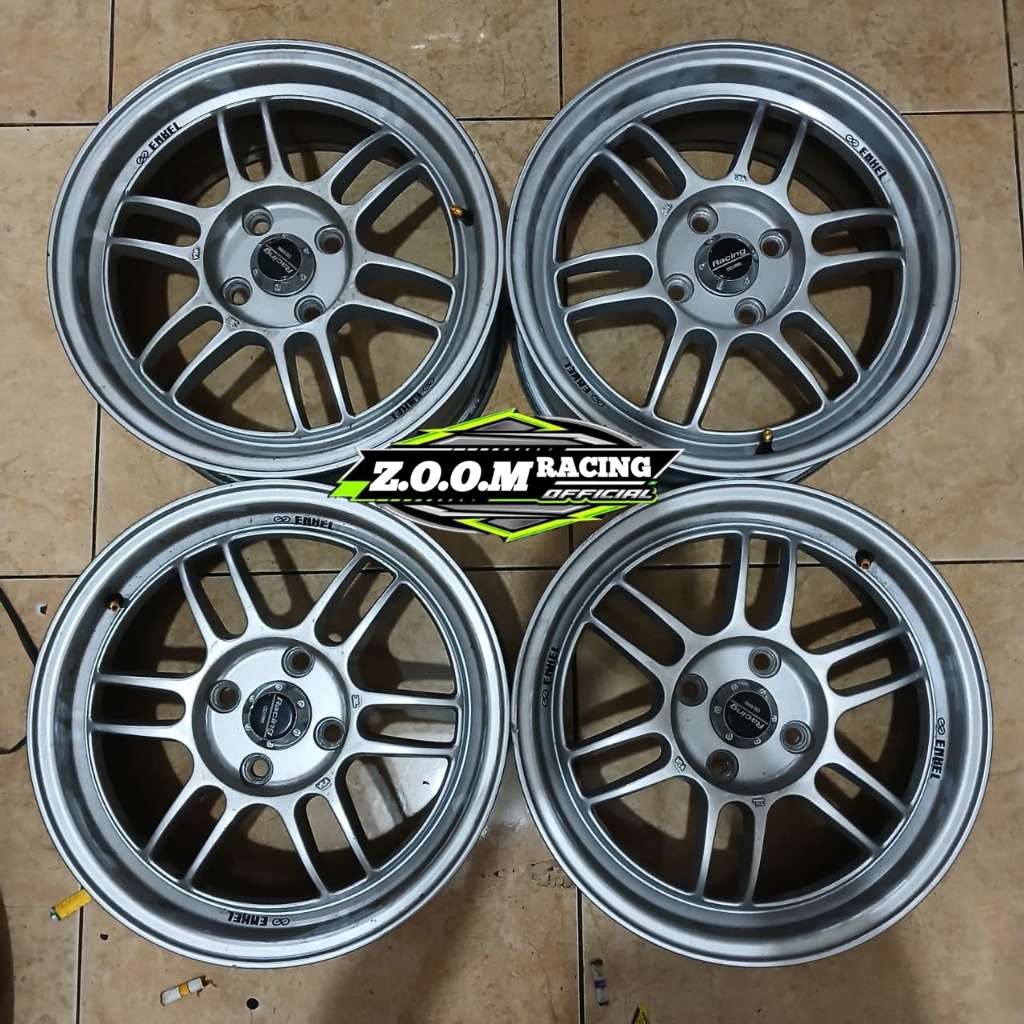 Velg Mobil Bekas Ring 15 ENKEI RPF-01 Pcd 4x100 Murah Pelek R15x7 Baut 4 Silver, AYLA YARIS JAZZ DLL
