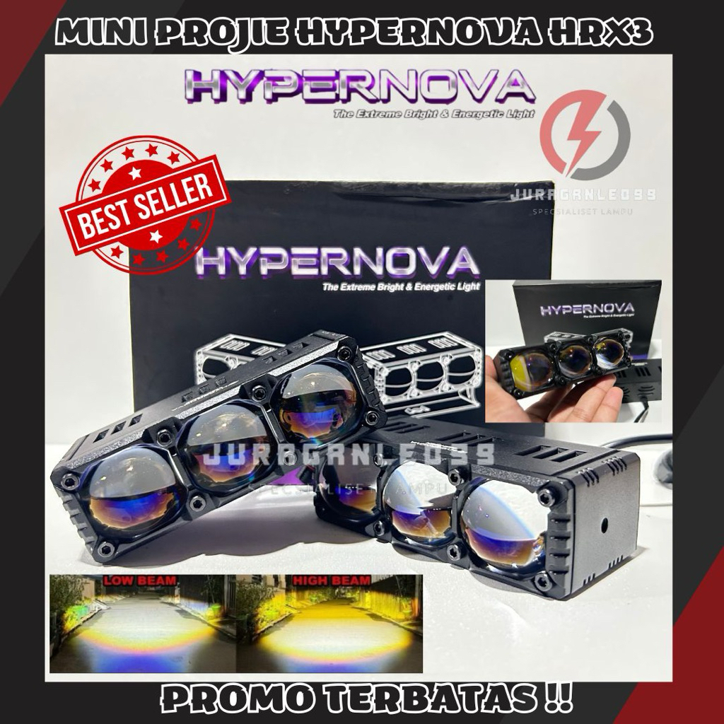 HYPERNOVA - ORIGINAL HRX3 V3 MINI LASER TRIPLE LENS HRX3 150 WATT 3 LENSA PREMIUM BLUELENS LASER TRI