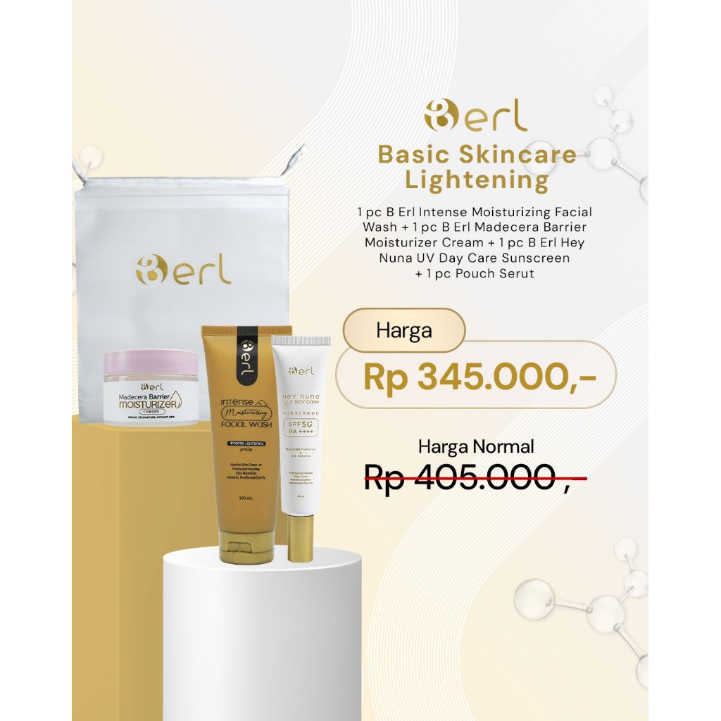 BASIC SKINCARE LIGHTENING B ERL | PAKET PEMULA | BASIC SKINCARE | B ERL | B ERL COSMETICS