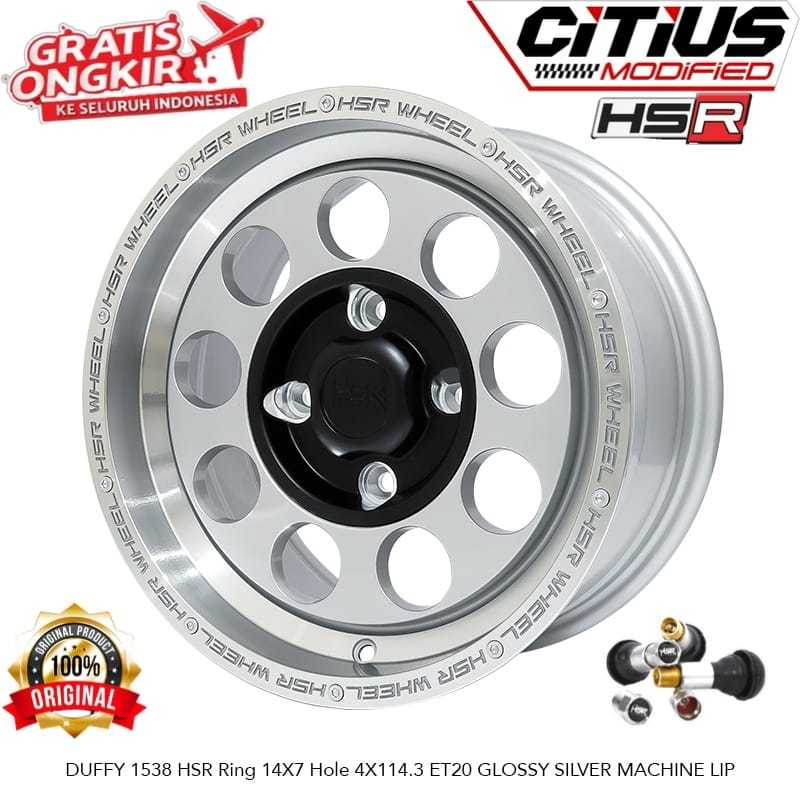 Velg HSR DUFFY Ring 14 PCD 4x114,3 Mobil Kijang Avanza Phanter Corolla DX Gratis Ongkir