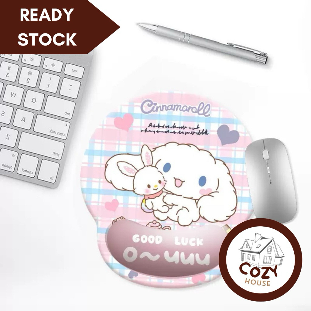 [NEW DESIGN] Mouse Pad Silikon Tebal Motif Lotso Sanrio Kuromi Kitty Stitch Dengan Bantalan Pergelan