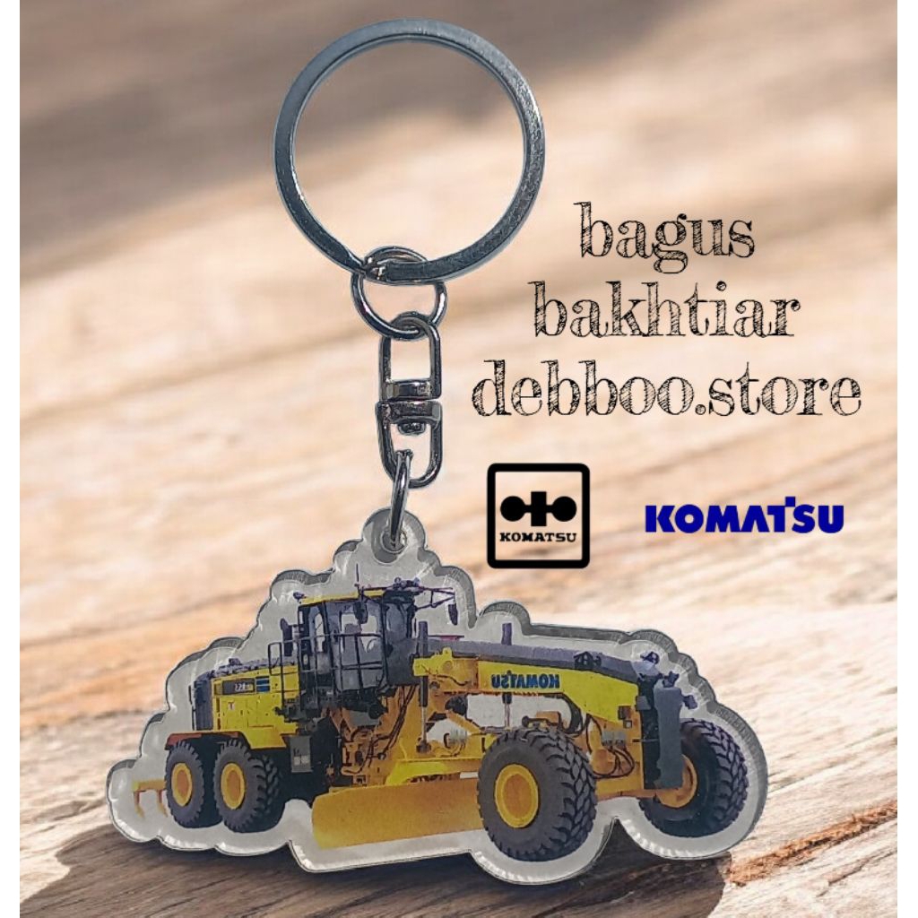 Gantungan Kunci Komatsu Akrilik Motor Grader